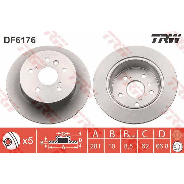 Слика на Кочионен диск TRW DF6176