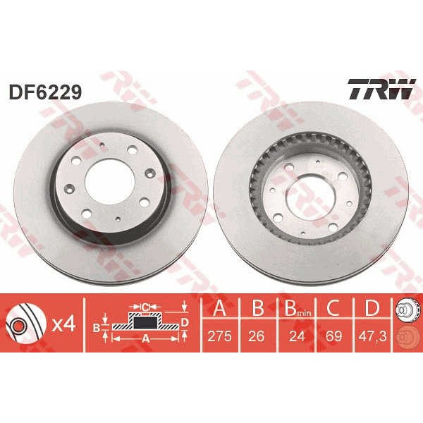 Слика на Кочионен диск TRW DF6229