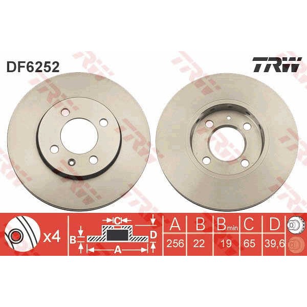 Слика на Кочионен диск TRW DF6252