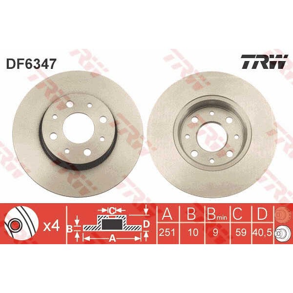 Слика на Кочионен диск TRW DF6347