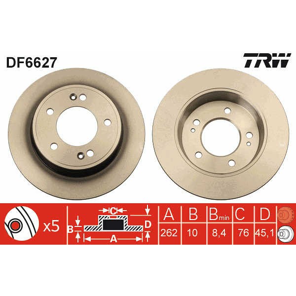 Слика на Кочионен диск TRW DF6627