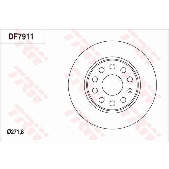 Слика на кочионен диск TRW DF7911 за VW Caddy 3 Estate 1.2 TSI - 105 коњи бензин