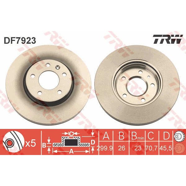 Слика на Кочионен диск TRW DF7923