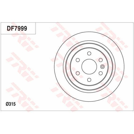 Слика на кочионен диск TRW DF7999 за CADILLAC SRX 3.0 AWD - 269 коњи бензин