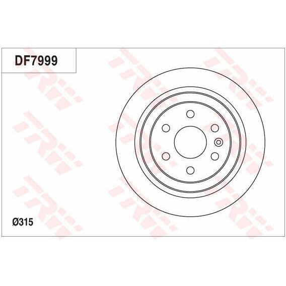 Слика на кочионен диск TRW DF7999 за CADILLAC SRX 3.0 - 269 коњи бензин
