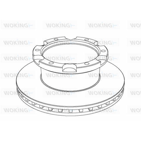 Слика на Кочионен диск WOKING Heavy Duty Brake Disc NSA1036.20