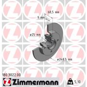 Слика 1 на кочионен диск ZIMMERMANN 180.3022.00