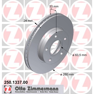 Слика на Кочионен диск ZIMMERMANN 250.1337.00