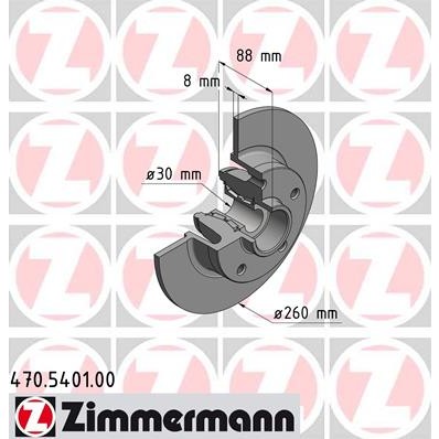 Слика на кочионен диск ZIMMERMANN 470.5401.00 за Renault Scenic 3 (JZ0-1) 1.5 dCi - 86 коњи дизел