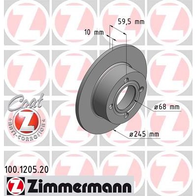 Слика на Кочионен диск ZIMMERMANN COAT Z 100.1205.20