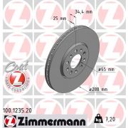 Слика 1 на кочионен диск ZIMMERMANN COAT Z 100.1235.20