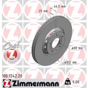 Слика 1 на кочионен диск ZIMMERMANN COAT Z 100.1242.20