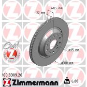 Слика 1 на кочионен диск ZIMMERMANN COAT Z 100.3309.20