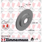 Слика 1 на кочионен диск ZIMMERMANN COAT Z 100.3310.20