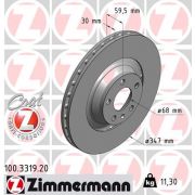 Слика 1 на кочионен диск ZIMMERMANN COAT Z 100.3319.20