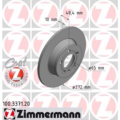 Слика на Кочионен диск ZIMMERMANN COAT Z 100.3371.20