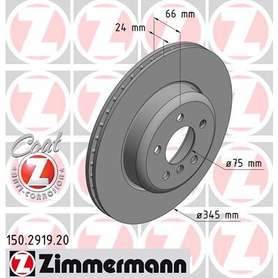 Слика на кочионен диск ZIMMERMANN COAT Z 150.2919.20 за BMW 3 Touring F31 335 i - 326 коњи бензин