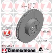 Слика 1 $на Кочионен диск ZIMMERMANN COAT Z 150.3406.20