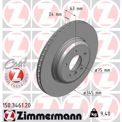Слика на Кочионен диск ZIMMERMANN COAT Z 150.3461.20