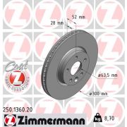 Слика 1 на кочионен диск ZIMMERMANN COAT Z 250.1360.20