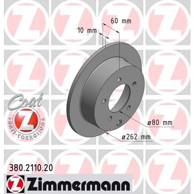 Слика на Кочионен диск ZIMMERMANN COAT Z 380.2110.20