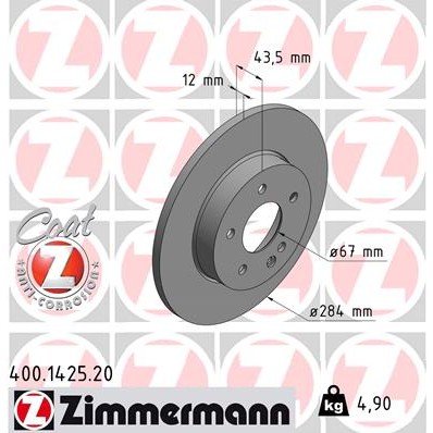 Слика на Кочионен диск ZIMMERMANN COAT Z 400.1425.20