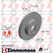 Слика 1 на кочионен диск ZIMMERMANN COAT Z 400.3653.20