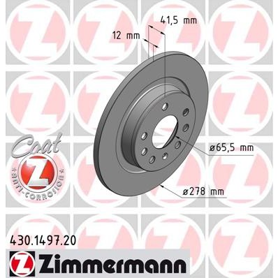 Слика на кочионен диск ZIMMERMANN COAT Z 430.1497.20 за Opel Signum 1.9 CDTI - 100 коњи дизел