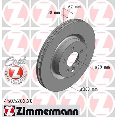 Слика на Кочионен диск ZIMMERMANN COAT Z 450.5202.20