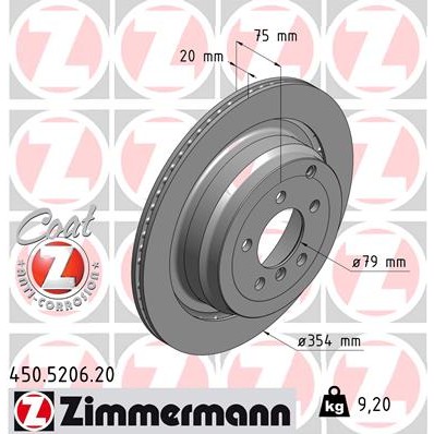 Слика на Кочионен диск ZIMMERMANN COAT Z 450.5206.20