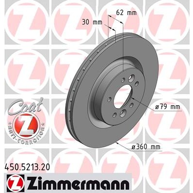 Слика на Кочионен диск ZIMMERMANN COAT Z 450.5213.20