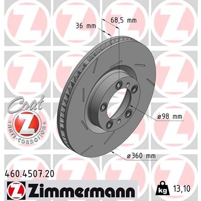 Слика на Кочионен диск ZIMMERMANN COAT Z 460.4507.20