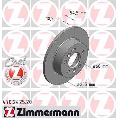 Слика на кочионен диск ZIMMERMANN COAT Z 470.2425.20 за  Renault Espace 3 (JE0) 2.0 - 139 коњи бензин