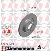 Слика 1 $на Кочионен диск ZIMMERMANN COAT Z 470.2436.20