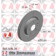 Слика 1 на кочионен диск ZIMMERMANN COAT Z 540.2494.20