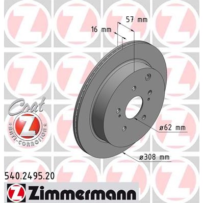 Слика на Кочионен диск ZIMMERMANN COAT Z 540.2495.20