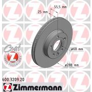 Слика 1 на кочионен диск ZIMMERMANN COAT Z 600.3209.20