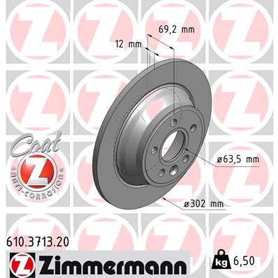 Слика на Кочионен диск ZIMMERMANN COAT Z 610.3713.20