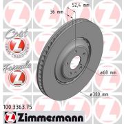 Слика 1 на кочионен диск ZIMMERMANN FORMULA Z BRAKE DISC 100.3363.75