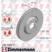 Слика 1 на кочионен диск ZIMMERMANN FORMULA Z BRAKE DISC 400.3668.75