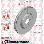 Слика 1 на кочионен диск ZIMMERMANN FORMULA Z BRAKE DISC 400.3669.75