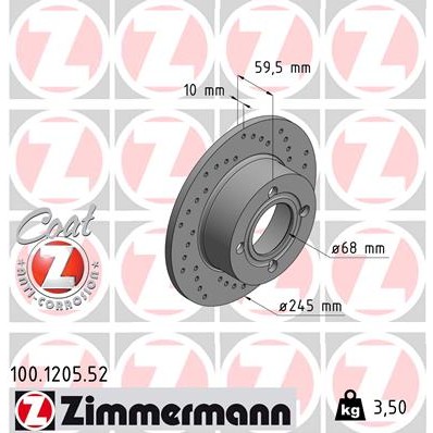 Слика на Кочионен диск ZIMMERMANN SPORT BRAKE DISC COAT Z 100.1205.52