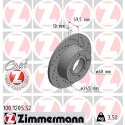 Слика 1 $на Кочионен диск ZIMMERMANN SPORT BRAKE DISC COAT Z 100.1205.52
