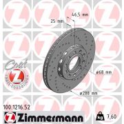 Слика 1 на кочионен диск ZIMMERMANN SPORT BRAKE DISC COAT Z 100.1216.52