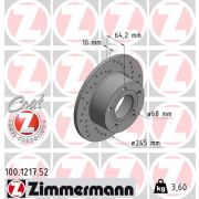 Слика 1 на кочионен диск ZIMMERMANN SPORT BRAKE DISC COAT Z 100.1217.52