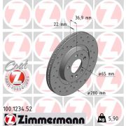 Слика 1 на кочионен диск ZIMMERMANN SPORT BRAKE DISC COAT Z 100.1234.52