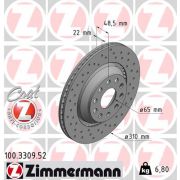 Слика 1 на кочионен диск ZIMMERMANN SPORT BRAKE DISC COAT Z 100.3309.52