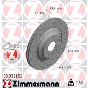 Слика 1 на кочионен диск ZIMMERMANN SPORT BRAKE DISC COAT Z 100.3321.52