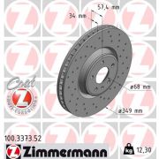 Слика 1 $на Кочионен диск ZIMMERMANN SPORT BRAKE DISC COAT Z 100.3373.52