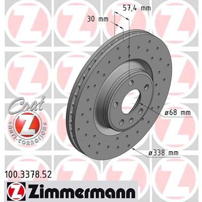 Слика на Кочионен диск ZIMMERMANN SPORT BRAKE DISC COAT Z 100.3378.52